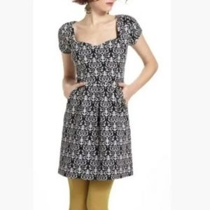 Anthropologie Monochrome Patterned Mini Dress